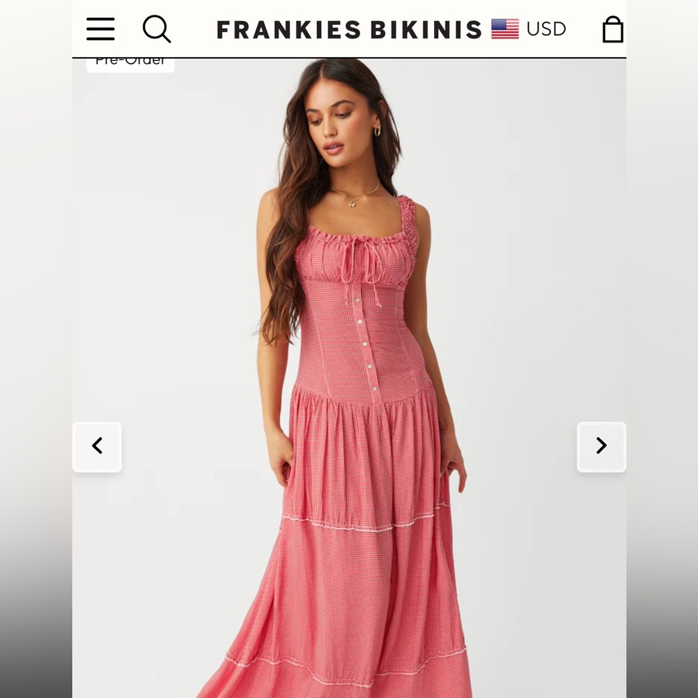 Frankies bikinis red Christabella gingham dress NWT M